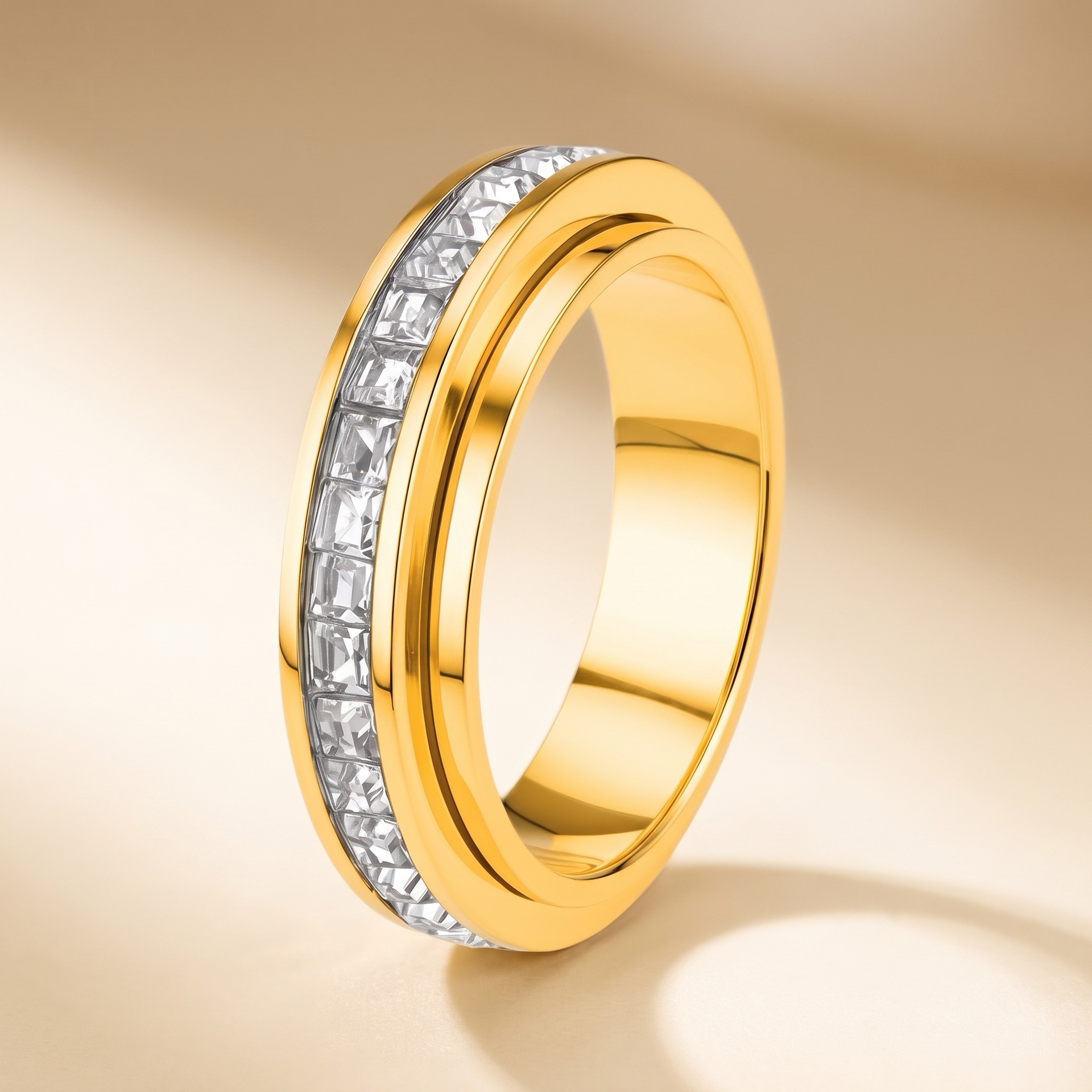 Anillo de acero inoxidable, nicho femenino, lujo ligero de alta gama, sin decoloración, oro rosa, diseño de gypsophila, joyería femenina