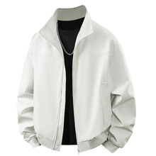 美式飞行夹克男春秋款青少年痞帅cleanfit短款外套立领上衣冲锋衣