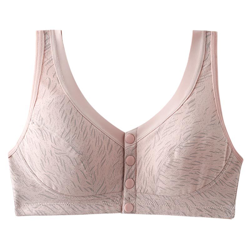 La ropa interior de la madre verano hebilla frontal delgada inalámbrica Sujetador de chaleco sin costuras de seda de hielo para mujer de mediana edad y anciano