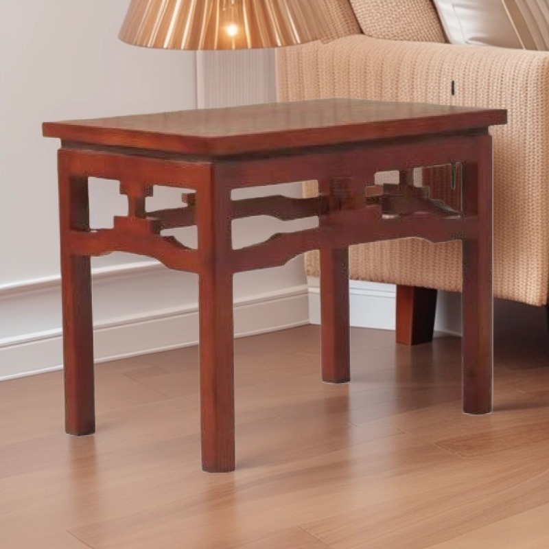 实木办公茶几新中式简约现代花架客厅单层小茶几会议室方几桌组合