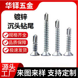 沉钻促销M4.2公斤十字平头自攻自钻螺丝跨境蓝白锌沉头钻尾燕尾钉