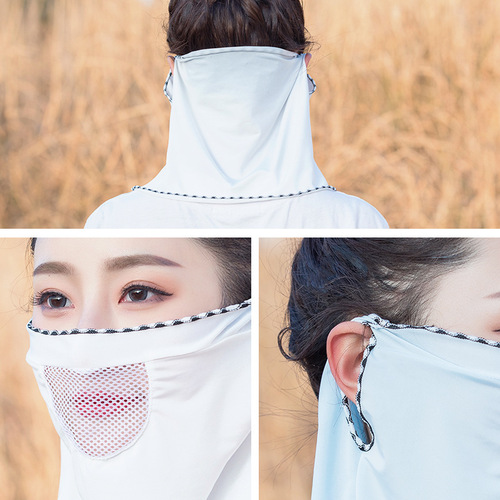 Manufacturer's new summer sunscreen veil for women ice silk mesh cloth cycling anti-UV scarf sunscreen mask