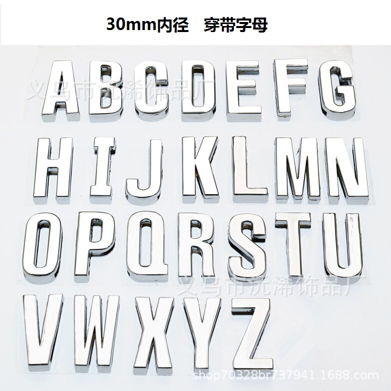 30MM glossy letters wear DIY English letters handmade beaded clothing luggage alloy jewelry accessories pendant 30MM glossy letters wear DIY English letters handmade beaded clothing luggage alloy jewelry accessories pendant