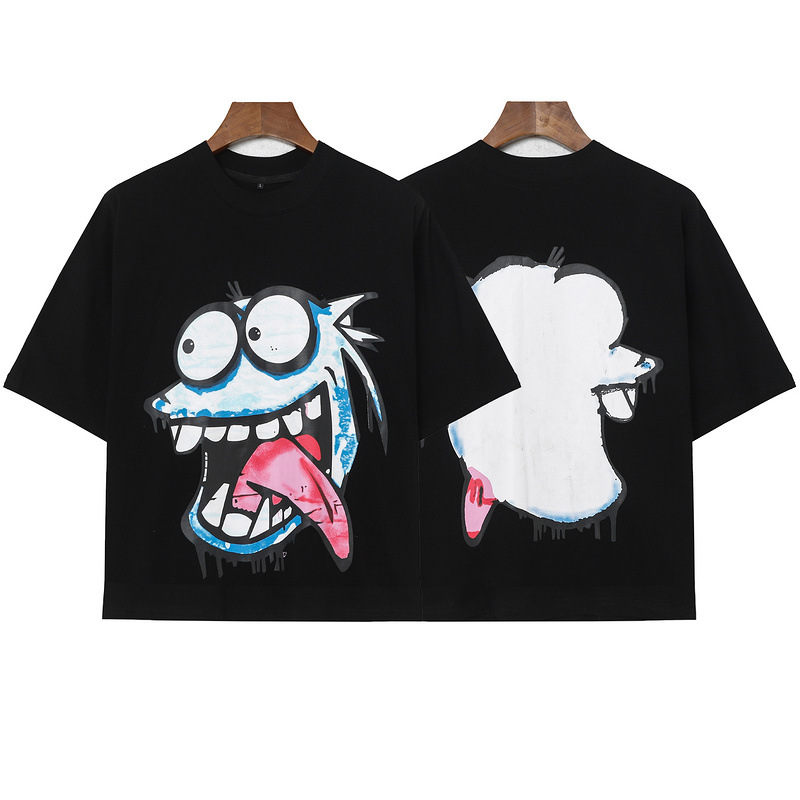 Summer 100% cotton fashionable high street loose casual short sleeved unisex couple T-shirt_viptrois.com