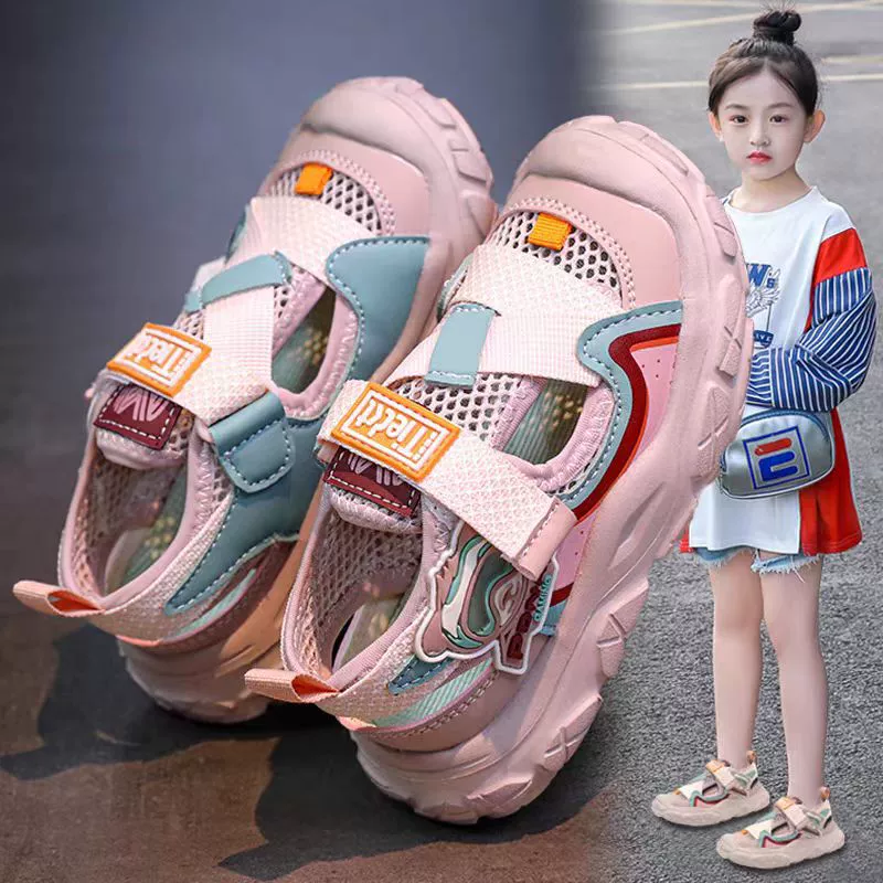 Детские контрастные сетчатые полые спортивные сандалии 2025 Летние спортивные сандалии