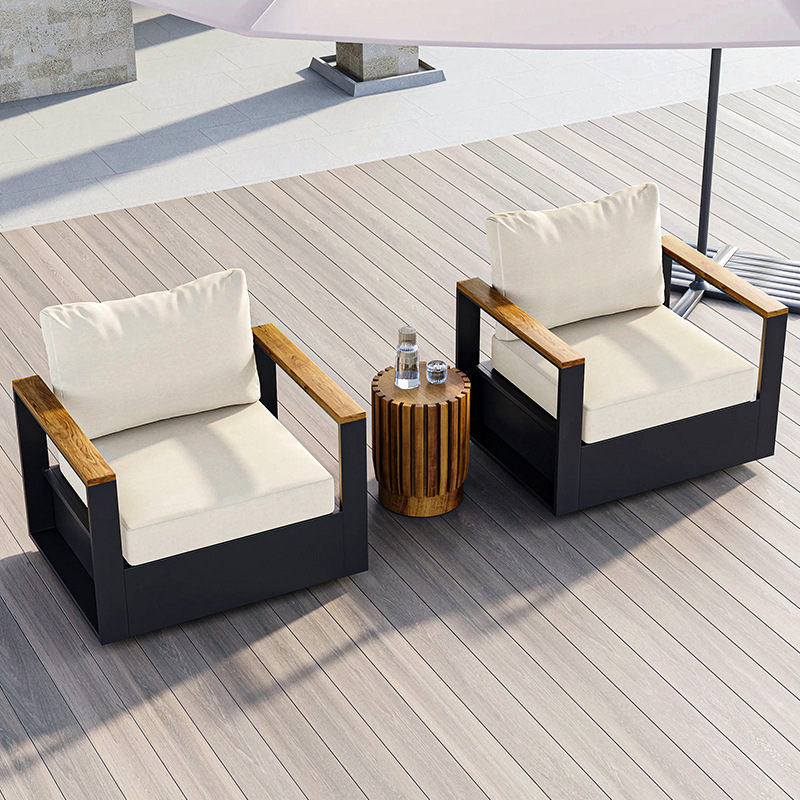 Sofá al aire libre patio jardín al aire libre muebles de hotel villa terraza impermeable sofá de aluminio diseñador image 2