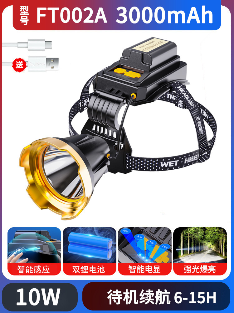 Transfronteriza nuevo faro al aire libre multifuncional lámpara de pesca nocturna impermeable brillante Faro de larga resistencia montado en la cabeza Lámpara de trabajo image 9