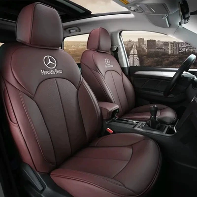 for Mercedes-Benz Leather Seat Cover: Modelə uyğun (Original) oturacaq örtükləri - brown-standard-version-five-seats-nappa-leather-fully-surrounded-front-and-rear-rows