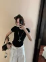 修身夏季小众撞色t恤