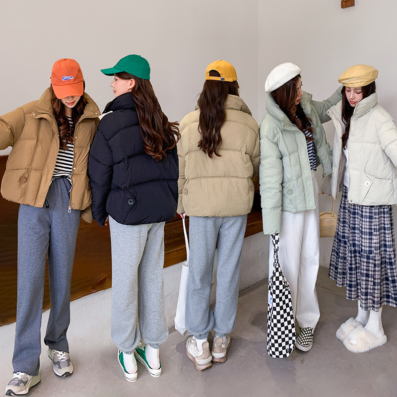 Europa pan de ropa de algodón de pluma corta ropa de algodón de mujer estilo coreano abrigo suelto de otoño y invierno chaqueta de algodón gruesa 2024 nuevo