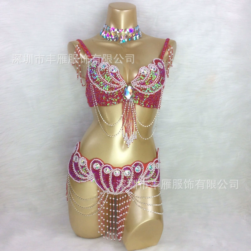 Nail sequins, bra, waist belt, set, suit, wholesale