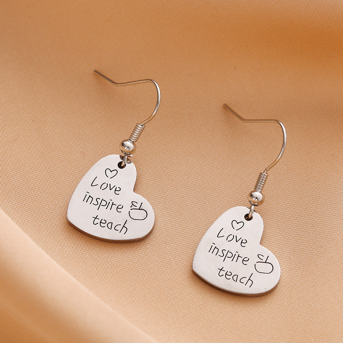 love inspire teach Earrings and Earrings are selling well in foreign trade. Wholesale of stainless steel DIY stud earrings and earrings pic 1