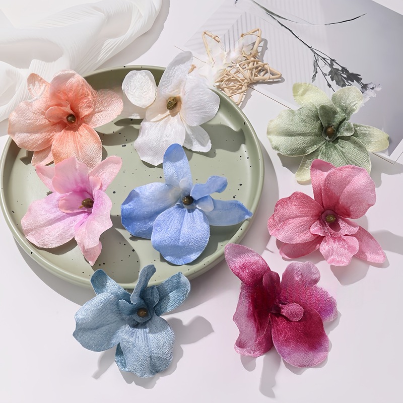 ベルベットの蘭の花 DIY ブライダルヘアアクセサリー 花飾り ヘアピン アクセサリー 花飾り 結婚式 ホームギフトボックス フェイクフラワー 胡蝶蘭|undefined