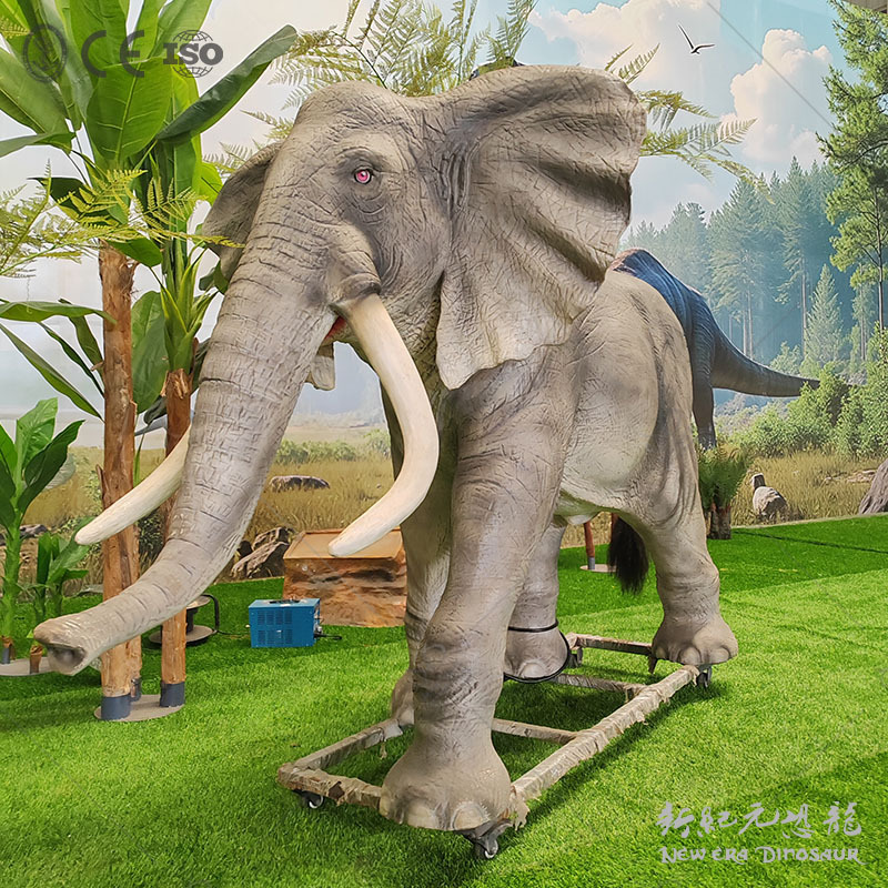 Simulación de animales, elefantes grandes, productos de simulación, escultura de dinosaurios de silicona, paisaje, exposición de dinosaurios