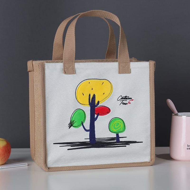 면과 린넨 핸드백 - 샤오슈