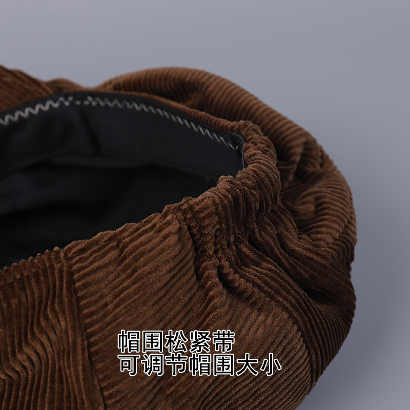 潮酷个性不规则鸭舌帽女士秋冬复古灯芯绒鸭舌帽文艺百搭帽子|undefined