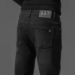Spring New Men's Jeans Korean Style Stretch Slim Fit Tapered High-End Quality Cross-Border European Style Young Men's Long Pants