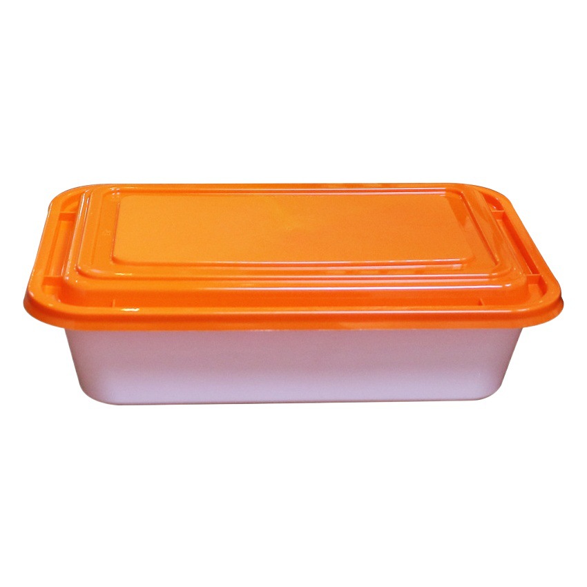 Caja de almuerzo desechable Caja cuadrada de estilo chino Caja de almuerzo rectangular de 600ml Caja de cera de PP de plástico de alta calidad Caja de comida ligera