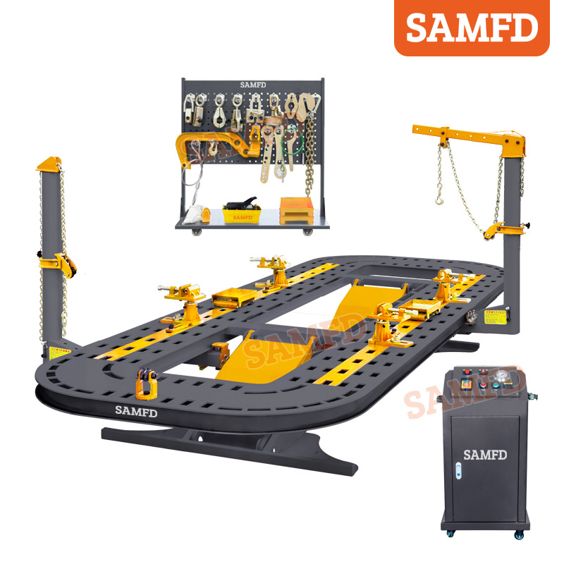 Instrumento de calibración de vigas de coche de elevación integral Toorcar, plataforma de plástico de chapa de acero al manganeso de cinco filas, fábrica de reparación de automóviles