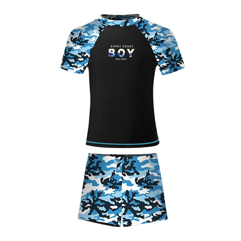 Huurun traje de baño para niños medianos y pequeños adolescentes niños divididos traje de baño 2023 nuevo equipo de natación de secado rápido