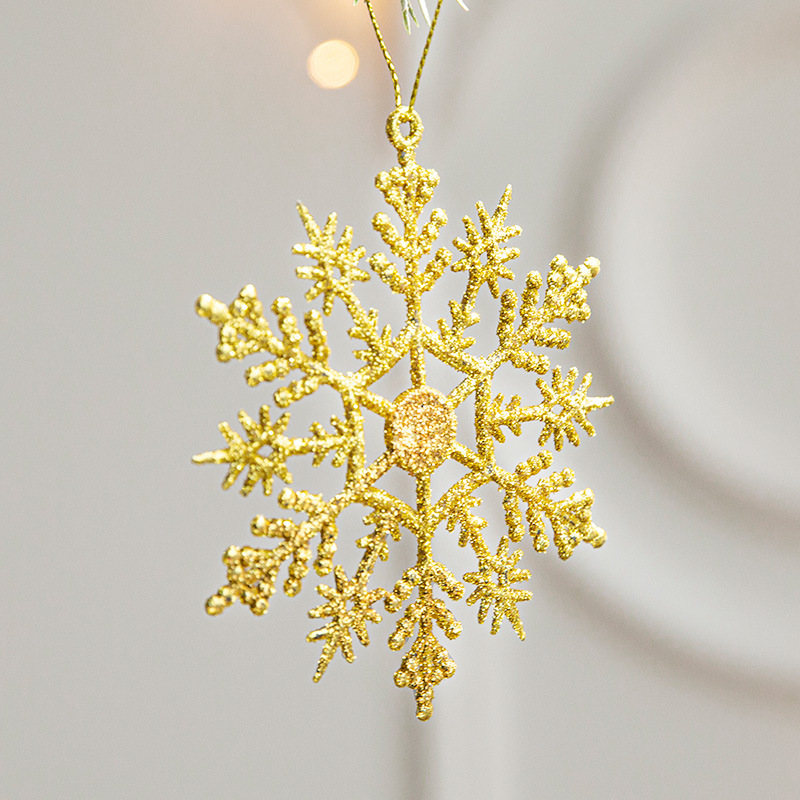 香港恒クリスマス金色プラスチック粉をまいた雪の花片はクリスマスツリーの装飾品を飾ってクリスマスの配置材料を飾ります。|undefined