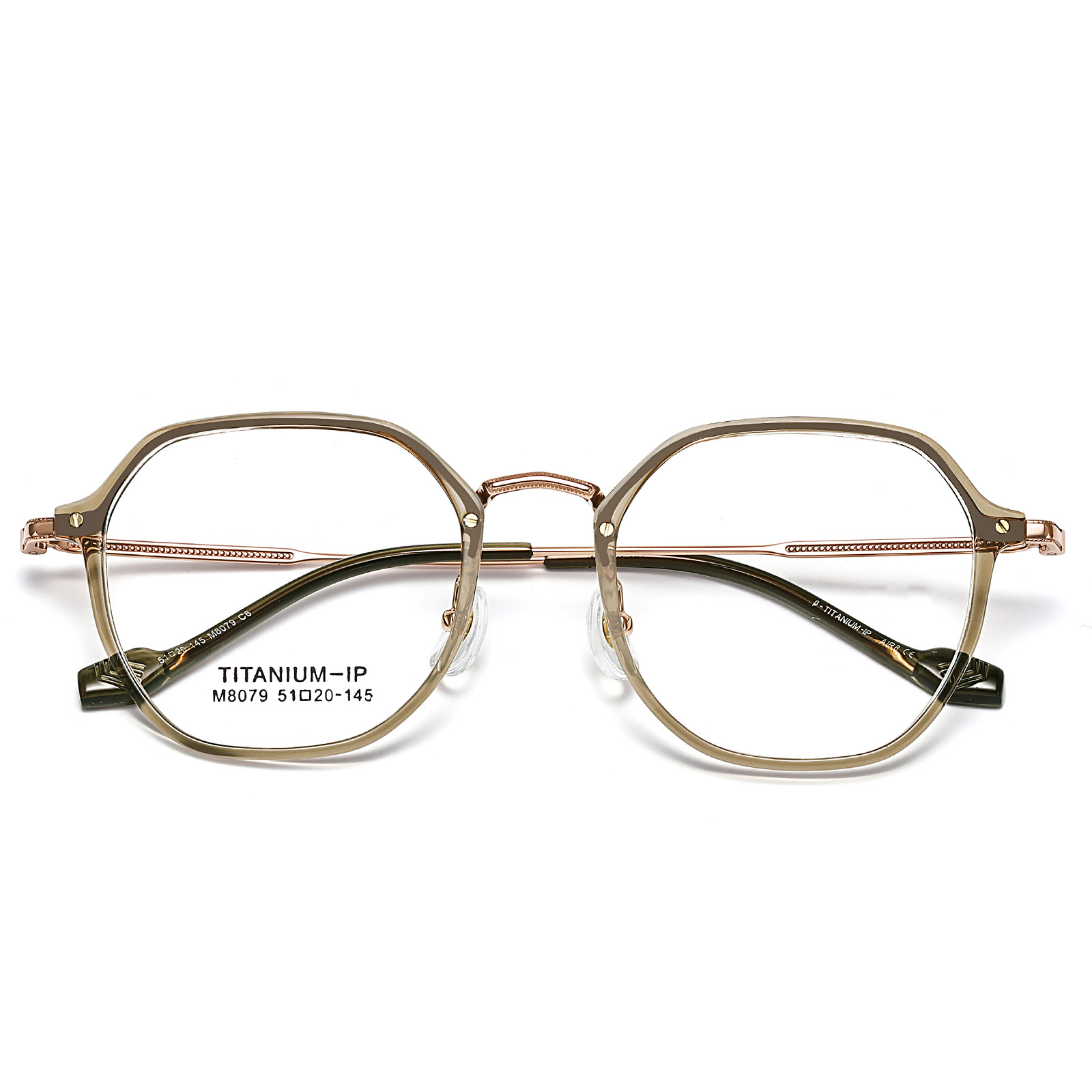 Gafas de titanio puro de luz al por mayor gafas de Danyang gafas de gradiente transparente fresco marco ins estilo polígono gafas