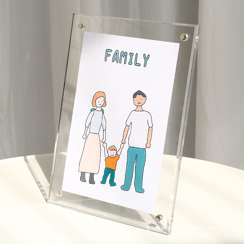 Acrylic Polaroid Photo Magnetic Transparent Photo Frame Tabletop Small Card Display Frame 56inch 7inch Empty Frame