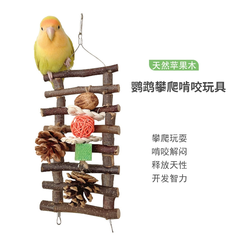 Трансграничная игрушка для попугая ветка альпинистская лестница игрушка для птиц сосновая шишка ротанг мяч орех кукурузная шелуха грыза строка подставка для попугая
