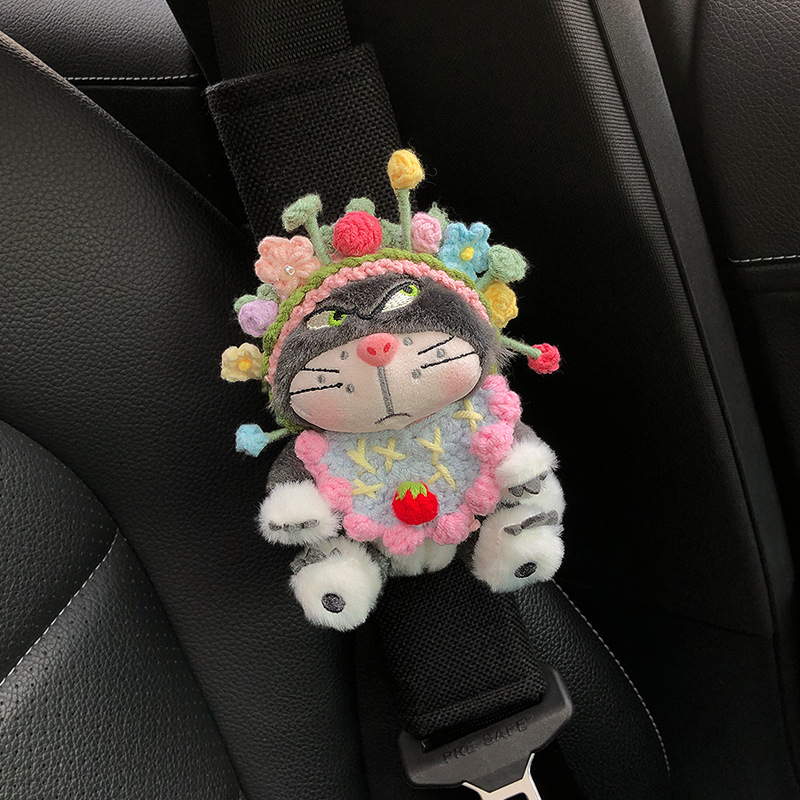 Cinturón de seguridad de automóvil creativo y encantador, cubierta de hombro, cuello de estrangulamiento, dibujos animados generales, parejas de alto nivel.