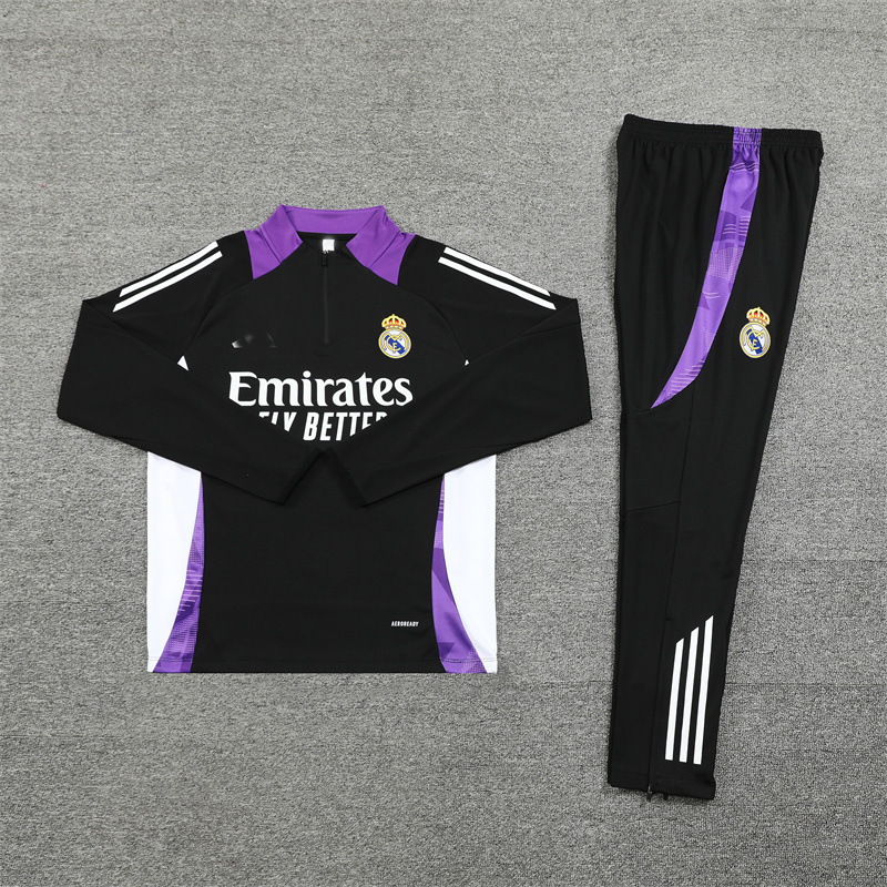 足球训练服皇马半拉链长袖球衣秋冬卫衣批发 Real Madrid Jersey|undefined