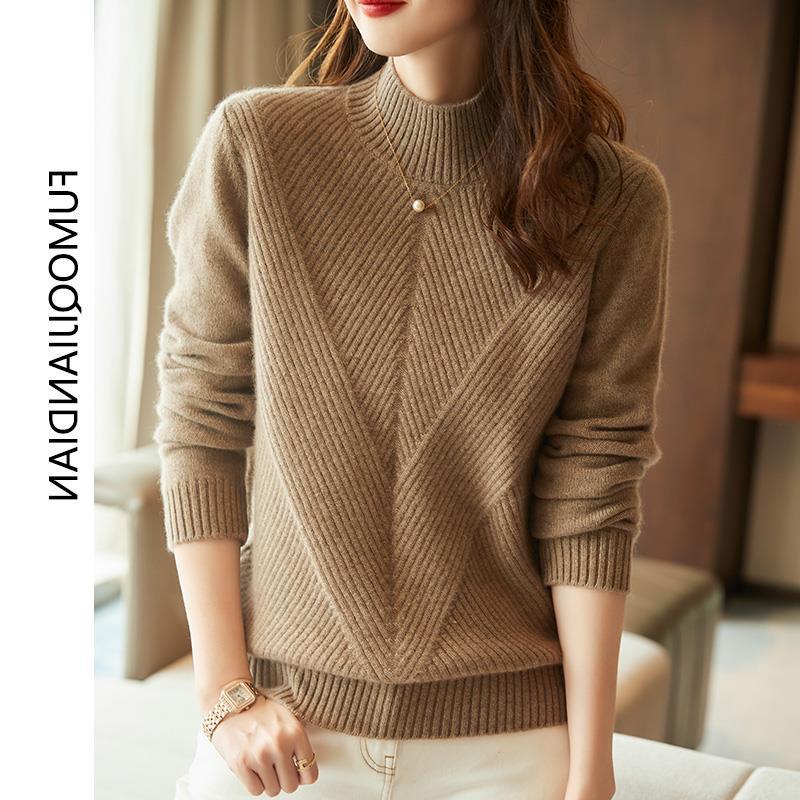 Autumn and winter new half-high collar c...