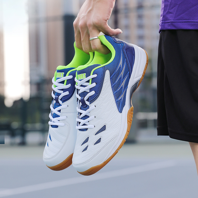 Zapatos de entrenamiento profesional transfronterizos zapatos de bádminton de malla hombres y mujeres zapatos de tenis de mesa zapatos de carrera casuales ligeros