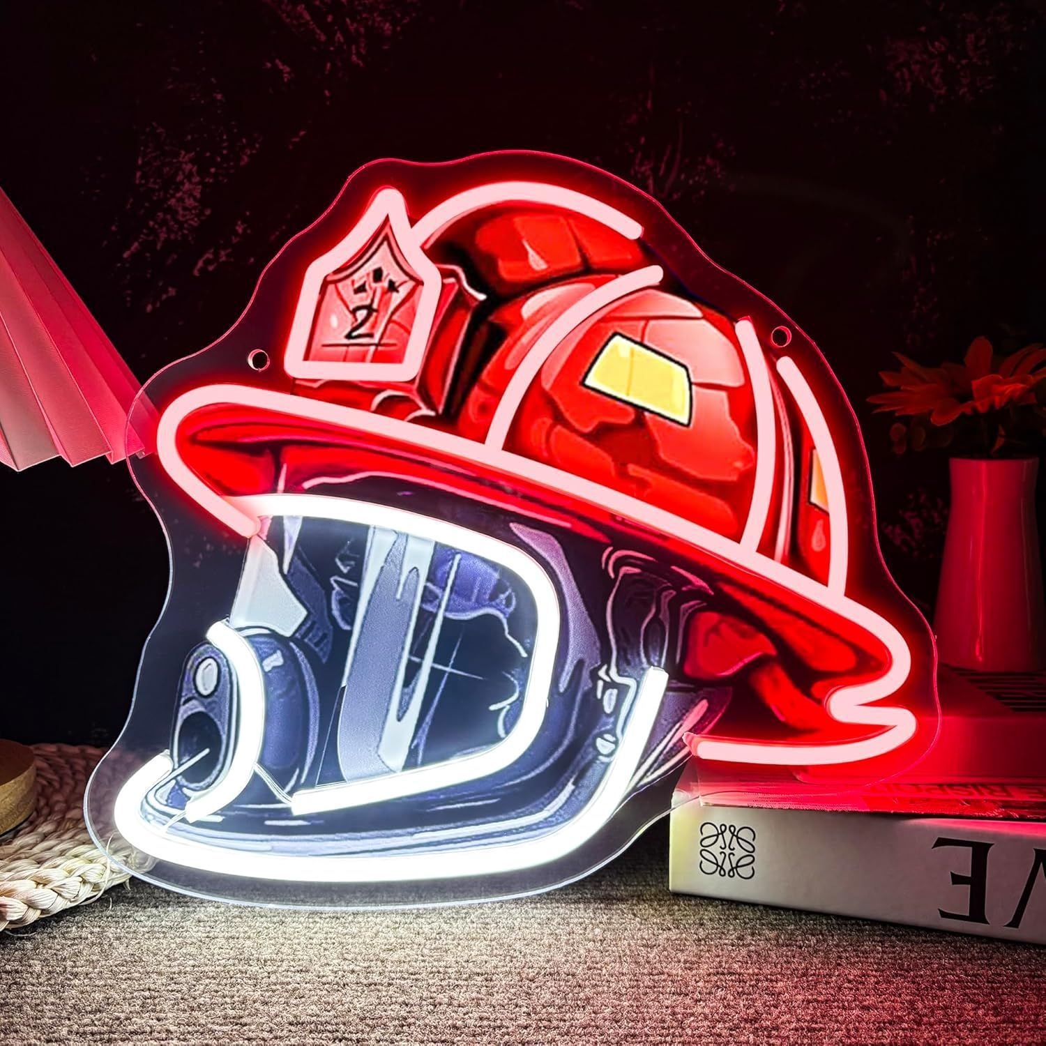 UV printed neon firefighter LED game controller USB alien decorative light, customizable UV neon lights.