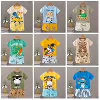 Kid's pajamas детская одежда 2025 Детская пижама мультфильм лето корейские шорты с короткими рукавами фабрика прямой поставки