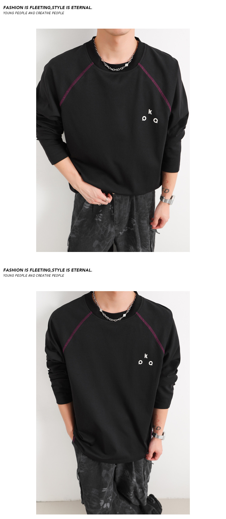 Hasselblad Long Sleeve T-shirt For Men Casual Letter Printed Top_voghion.com