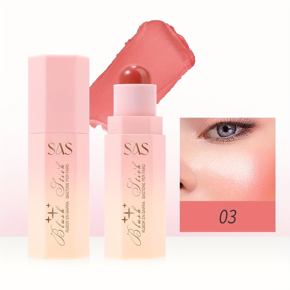 USHAS Europa y los Estados Unidos en el punto transfronterizo barra de blush carmine portátil multipropósito blush mate efecto de maquillaje SAC017