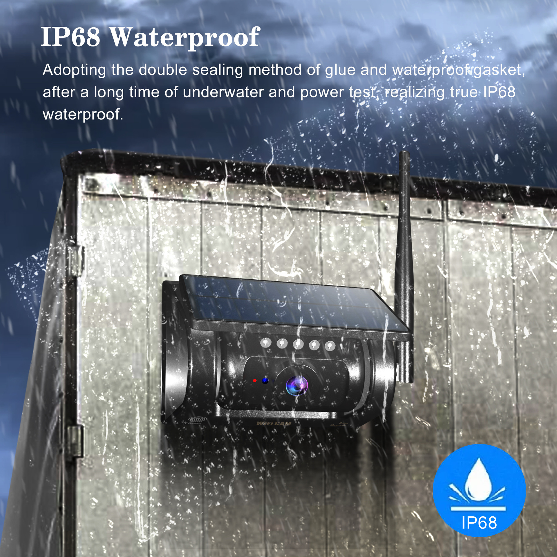 Cross-Border Trailer Waterproof Magnetic Reversing High-Definition 1080/720P Solar Wireless Wifi Car Camera