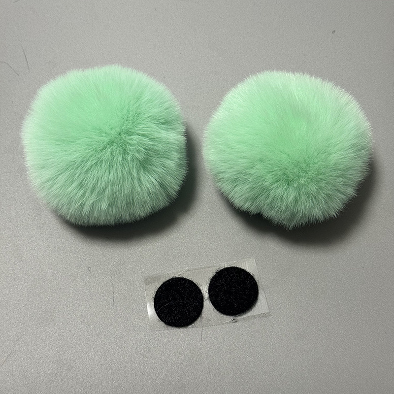 Auto Parts and Accessories: Universal Plush Cat Ear - round-bear-1-pair-mint-green
