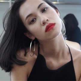 925银 大耳圈不易过敏 欧美极简复古耳环夸张耳饰女 047