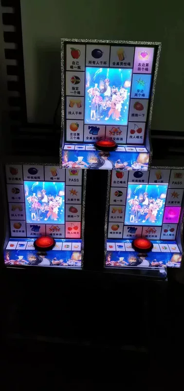 Retro gaming machine fruit machine bar interactive artifact night shop glowing performance bar show