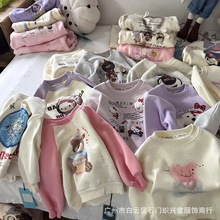 品牌折扣童装工厂拿货圆领加绒儿童卫衣外套男女童长袖打底衫批发