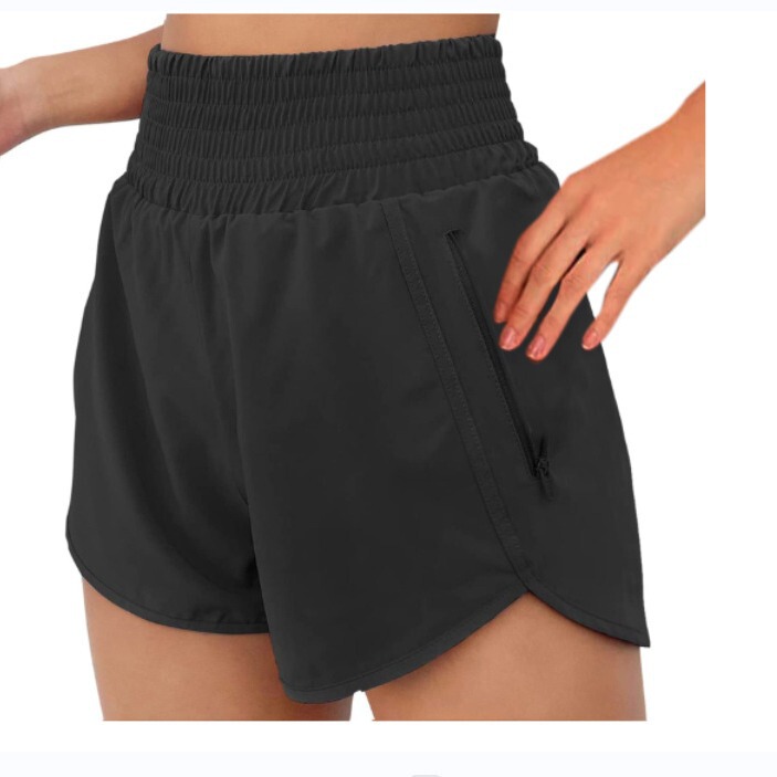 2026 Amazon Pocket Sports Shorts for Women High Waist Double Layer Fitness Casual Yoga Running Shorts