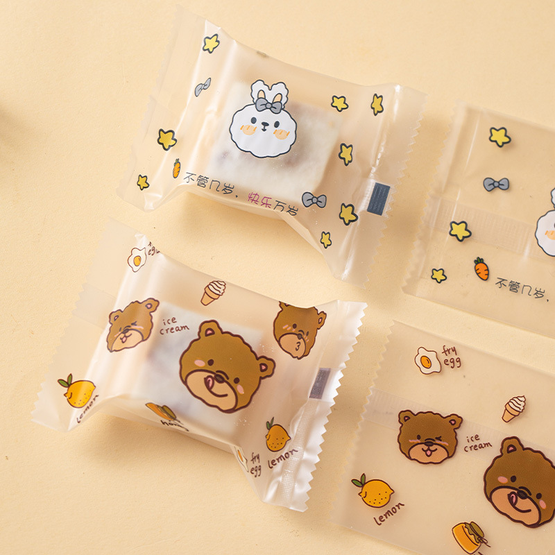 Bolsa de embalaje crujiente de copo de nieve transparente galletas para hornear caramelo turrón galleta leche azufaifa bolsa de sellado de máquina papel de embalaje pequeño independiente