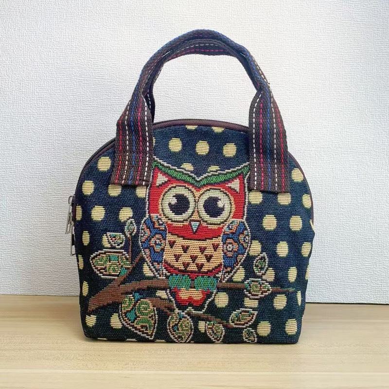 新しいエスニックスタイルのキャンバスバッグ中年女性の刺繍ジャカード通勤携帯電話コインシェル型ハンドバッグ|undefined