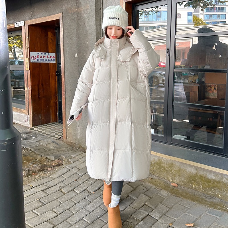 俄罗斯大码冬季加厚长款过膝宽松版棉服时尚新款保暖女连帽外套|undefined