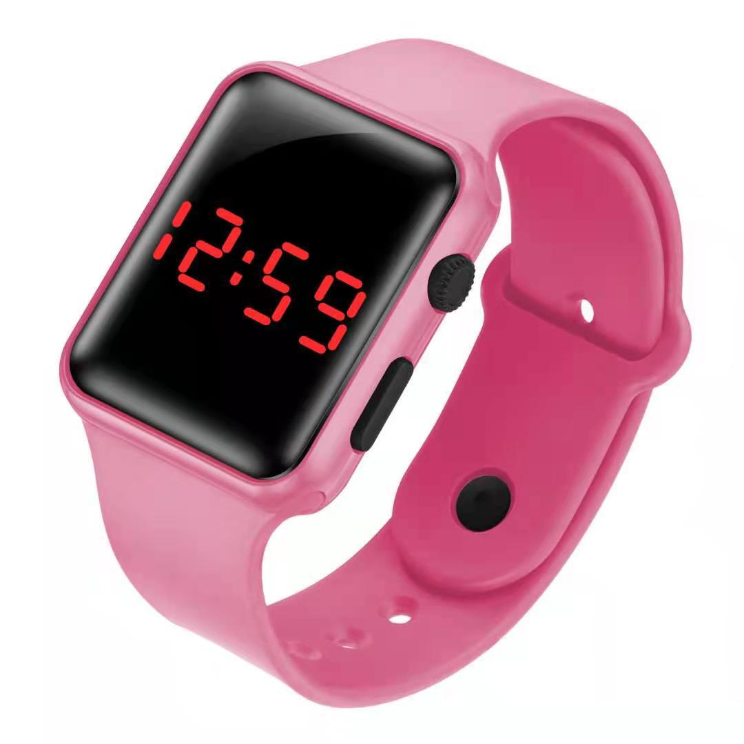 fashionable square electronic digital watch for men and women