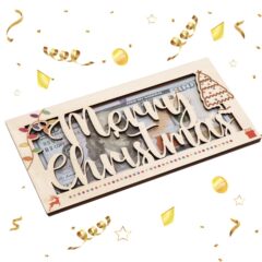 クリスマスマネークリップ現金ギフト木製現金封筒財布クリスマスDIYマネークリップパーティーお金の装飾