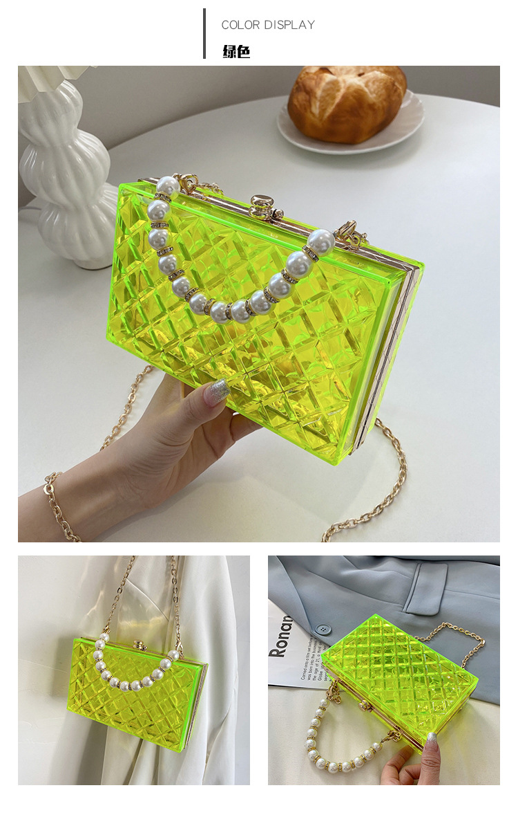 Fashion Transparent Pearl Handle Messenger Bag display picture 11