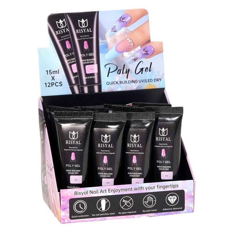 Клей для наращивания ногтей Кристалл Поли Гель для наращивания ногтей 15 мл фототерапия Бесплатный держатель для бумаги модель клей для трансграничного
