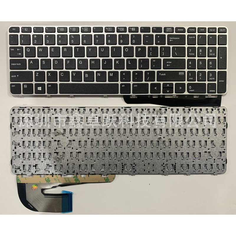 US applicable to HP 755 G 3 850 G 3 850 G4 ZBook 15u G3 G4 keyboard silver frame US applicable to HP 755 G 3 850 G 3 850 G4 ZBook 15u G3 G4 keyboard silver frame
